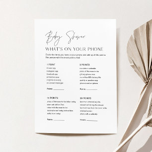 HARLOW Babydusche Was ist auf Ihrer Handyspielkart Einladung