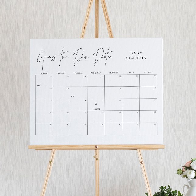 HARLOW Guess the due Date Baby Shower Game 16x20 Poster (Von Creator hochgeladen)