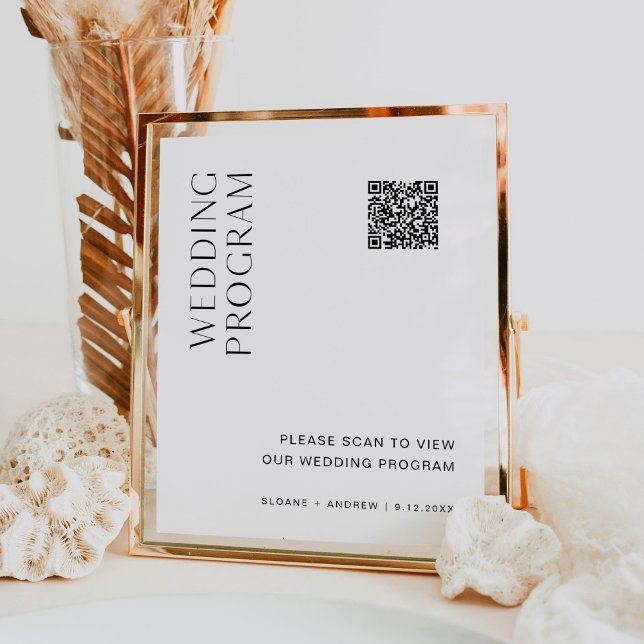 HARLOW Hochzeitsprogramm QR-Code Hochzeitsschild Poster (Von Creator hochgeladen)