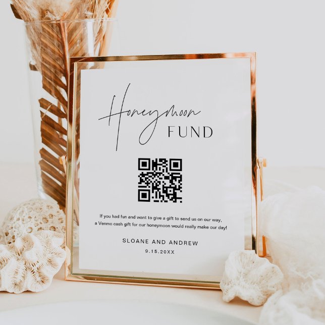 HARLOW Honeymoon Fund QR Code Wedding Sign Poster (Von Creator hochgeladen)
