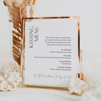HARLOW Kissing Menu Wedding Sign