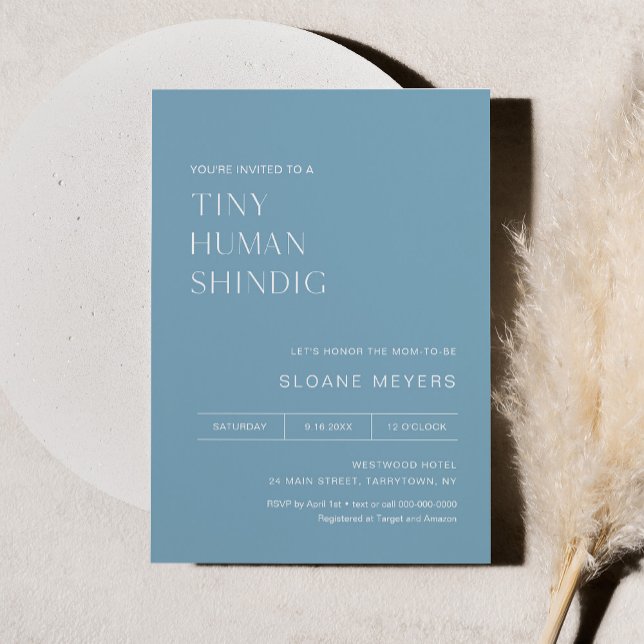 HARLOW Minimalistisch Baby Dusche Tiny Human Shind Einladung (Von Creator hochgeladen)