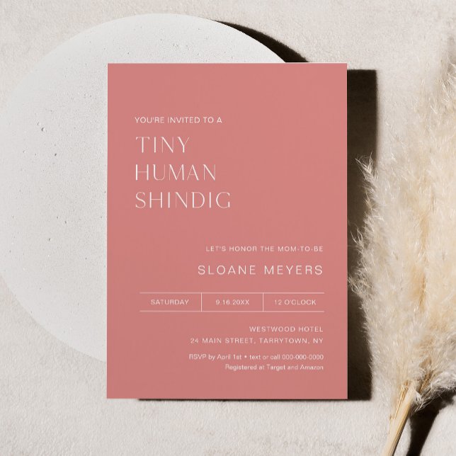 HARLOW Minimalistisch Baby Dusche Tiny Human Shind Einladung (Von Creator hochgeladen)