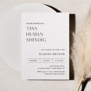 HARLOW Minimalistisch Baby Dusche Tiny Human Shind Einladung
