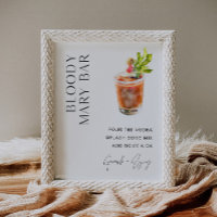 HARLOW Minimalistisch Bloody Mary Bar Sign