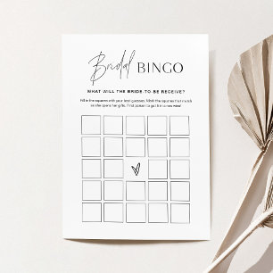 HARLOW Minimalistische Brautparty Bingo Game Card Einladung