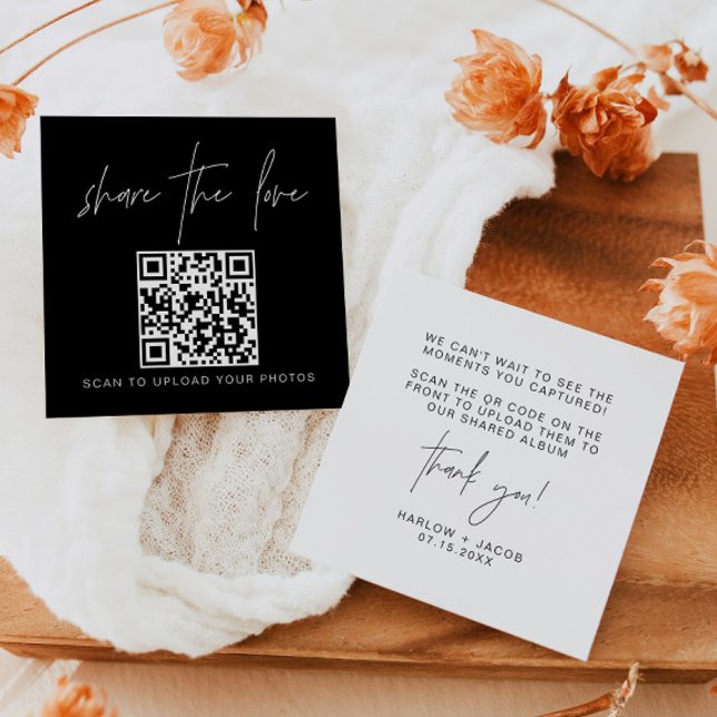 HARLOW Modern Black Share Liebe QR Code Cards Mitteilungskarte (Von Creator hochgeladen)
