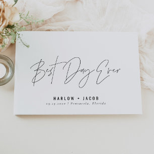 HARLOW Modern Minimalistisch Best Day Ever Wedding Gästebuch