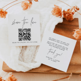 HARLOW Modern Share the Liebe QR Code Table Cards Mitteilungskarte