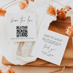 HARLOW Modern Share the Liebe QR Code Table Cards Mitteilungskarte
