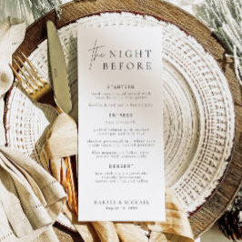 HARLOW Modern The Night Before Probe Menu Card Einladung