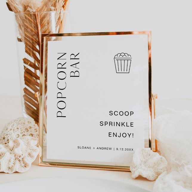 HARLOW Popcorn Bar Wedding Sign Poster (Von Creator hochgeladen)
