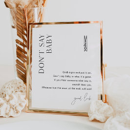 HARLOW Sage kein Baby Clothespin Baby Shower Game Poster