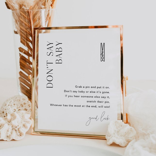 HARLOW Sage kein Baby Clothespin Baby Shower Game Poster (Von Creator hochgeladen)