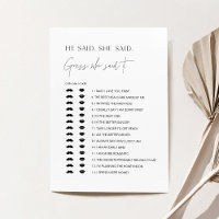 HARLOW sagte er, sie sagte Brautparty Game Card