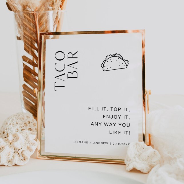 HARLOW Taco Bar Wedding Sign Poster (Von Creator hochgeladen)