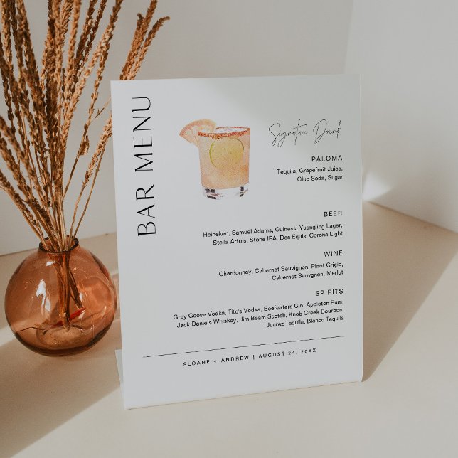 HARLOW Wedding Bar Menu, Signature Drink Sockelschild (Von Creator hochgeladen)