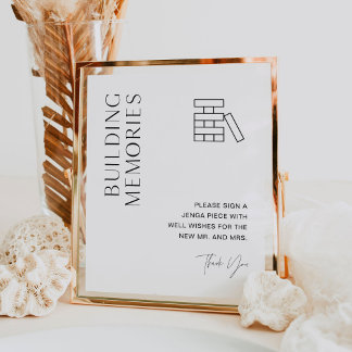 HARLOW Wedding Jenga Gästebuchsignatur Poster