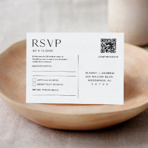 HARLOW Wedding RSVP QR Code Postkarte