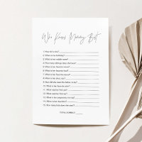 HARLOW Wer Mommy Best Baby Shower Game Card kennt