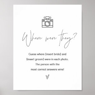 HARLOW Wo waren sie Brautparty Game Sign Poster