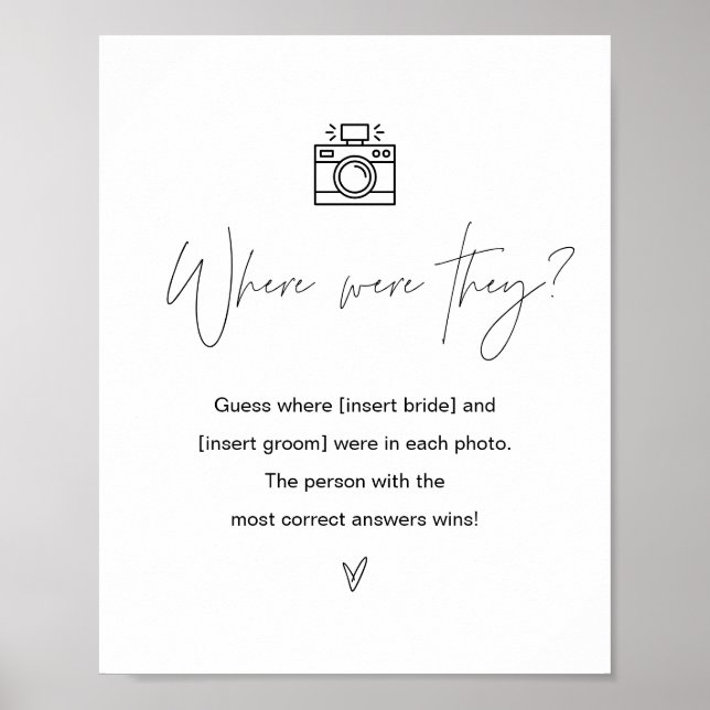 HARLOW Wo waren sie Brautparty Game Sign Poster (Vorne)