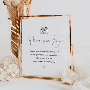 HARLOW Wo waren sie Brautparty Game Sign Poster