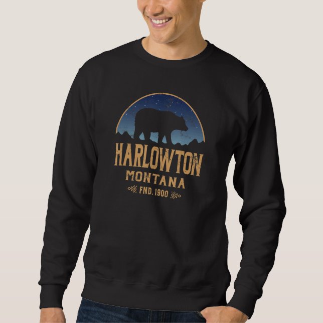 Harlowton Montana MT Big Sky Country Bear & Mounta Sweatshirt (Vorderseite)