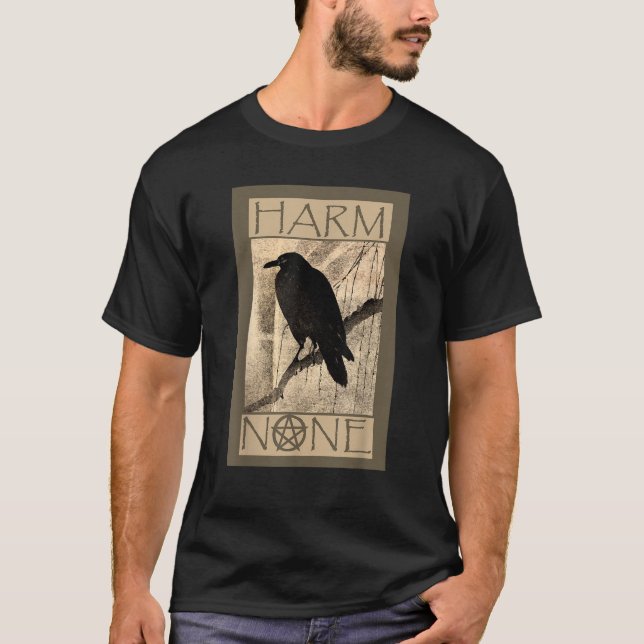 Harm None Wiccan  Black Unisex Short Sleeve Modern T-Shirt (Vorderseite)