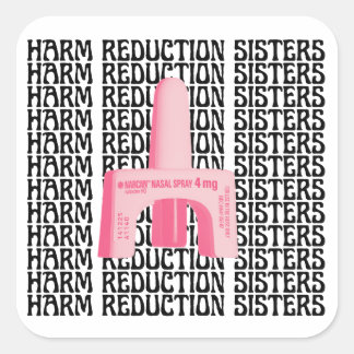Harm Reduction Sisters Pink Narcan Quadratischer Aufkleber