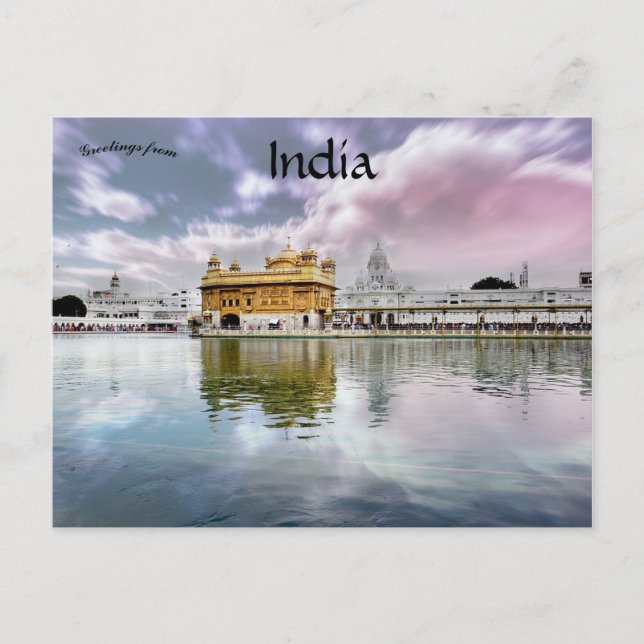 Harmandir Sahib Golden Temple Amritsar Indien Postkarte (Vorderseite)