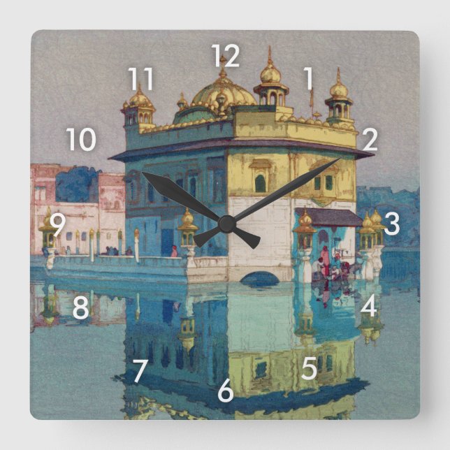 Harmandir Sahib (Goldener Tempel), Hiroshi Yoshida Quadratische Wanduhr (Vorderseite)