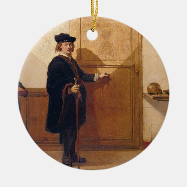 Harmensz van Rijn Rembrandt (1606-69) an klopfend Keramik Ornament (Vorne)
