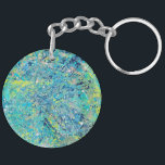 Harmoni Series No. 1 – Resonance keychain Schlüsselanhänger<br><div class="desc">Carry a moment of balance with you. This design from the Harmoni Series transforms vibrant turquoise, deep indigo, and luminous chartreuse into a compact piece of contemporary abstract art. Expressive splashes and layered movement create a sense of rhythm and flow — a reminder that harmony can exist even within energy...</div>