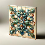 Harmonic Fleur Tile Ensemble Fliese<br><div class="desc">Dieses wunderbare Fliesenmuster, das "Harmonic Fleur Tile Ensemble" genannt wird, bietet eine zeitlose Eleganz, die die komplexen natürlichen Formen der Jugendstil-Ära würdigt. Perfekte Symmetrie trifft auf Bio Schönheit, mit jeder Kurve und Farbe, die sorgfältig darauf ausgelegt sind, das Wesen der stilisierten Blumen zu erfassen. Die reichhaltige Palette an Blues, Grüntönen...</div>
