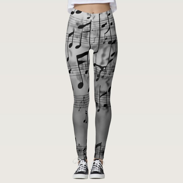 Harmonic Shades: Graue Mode Inspiriert durch Music Leggings (Vorderseite)