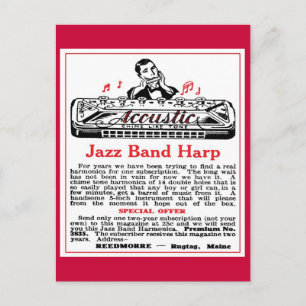 Harmonica Ad Postcard Postkarte
