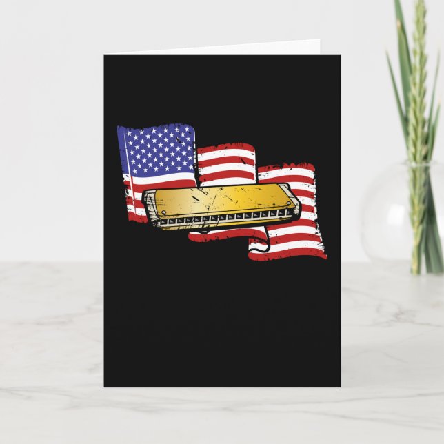 Harmonica America Flag Karte (Vorderseite)