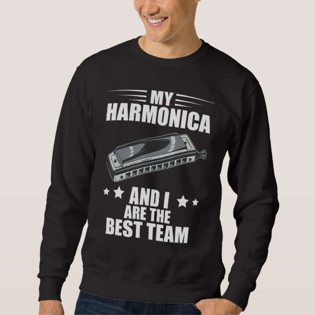 Harmonica Best Team French Harp Player Musician Bl Sweatshirt (Vorderseite)