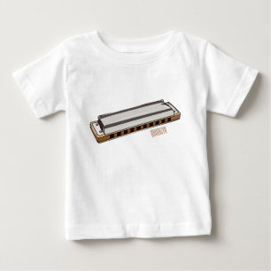 Harmonica Cartoon Illustration Baby T-shirt