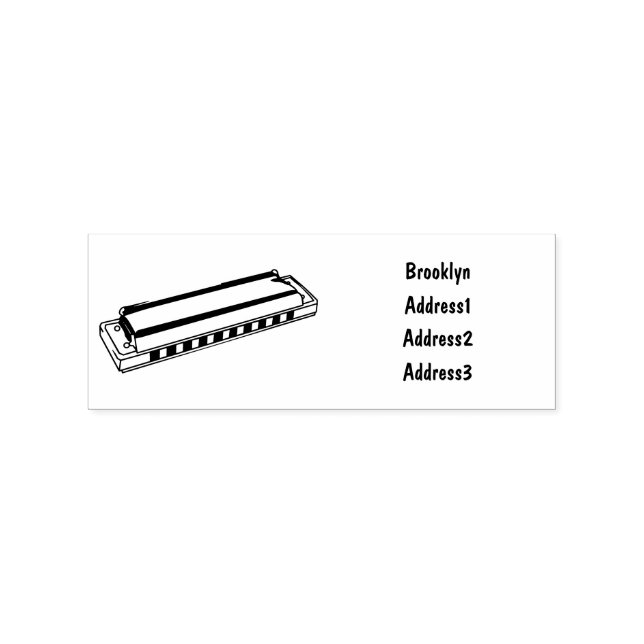 Harmonica Cartoon Illustration Gummistempel (Prägung)