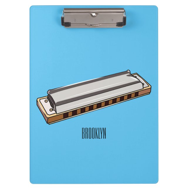 Harmonica Cartoon Illustration Klemmbrett (Vorderseite)