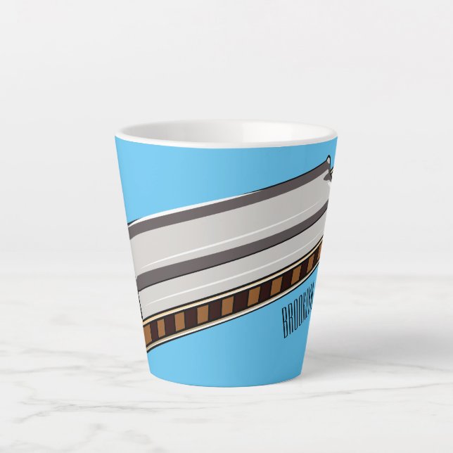 Harmonica Cartoon Illustration Milchtasse (Vorderseite)