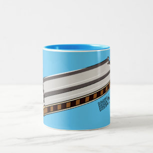 Harmonica Cartoon Illustration Zweifarbige Tasse
