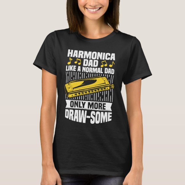 Harmonica Dad Mouth Organ French Harp & Harmonica  T-Shirt (Vorderseite)