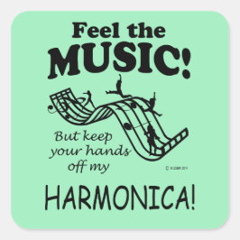 Harmonica fühlen Sie sich am Musikplatz-Aufkleber Quadratischer Aufkleber