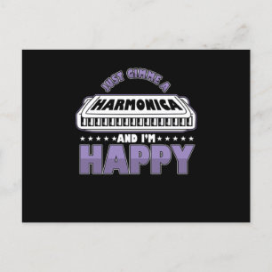 Harmonica Instrument Music Acoustic Blues Gift Postkarte