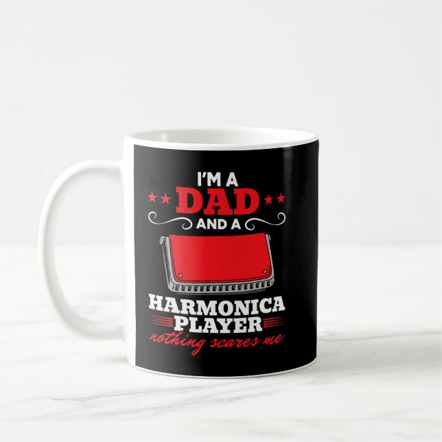 Harmonica Lover Mens Daddy Harmonica Musician Im A Kaffeetasse (Links)