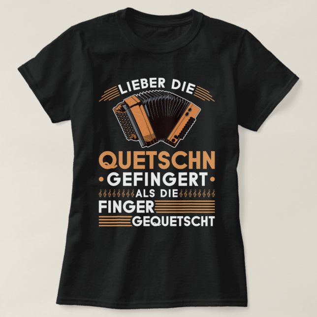 Harmonica Lover Squeeze Finger gepresst Steiermark T-Shirt (Design vorne)
