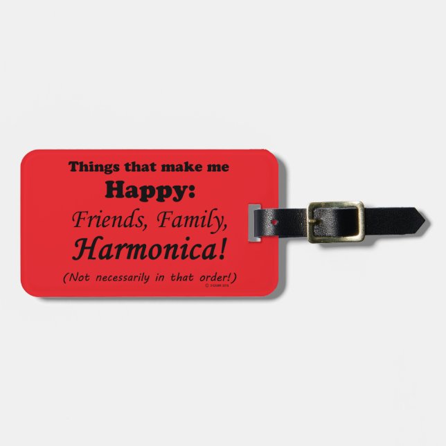 Harmonica macht mich glücklich gepäckanhänger (Vorderseite horizontal)